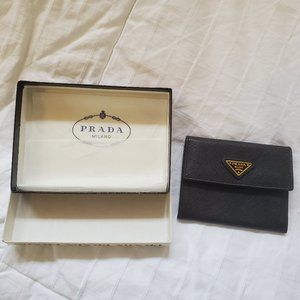 Prada Saffiano Leather Small Credit Card Wallet